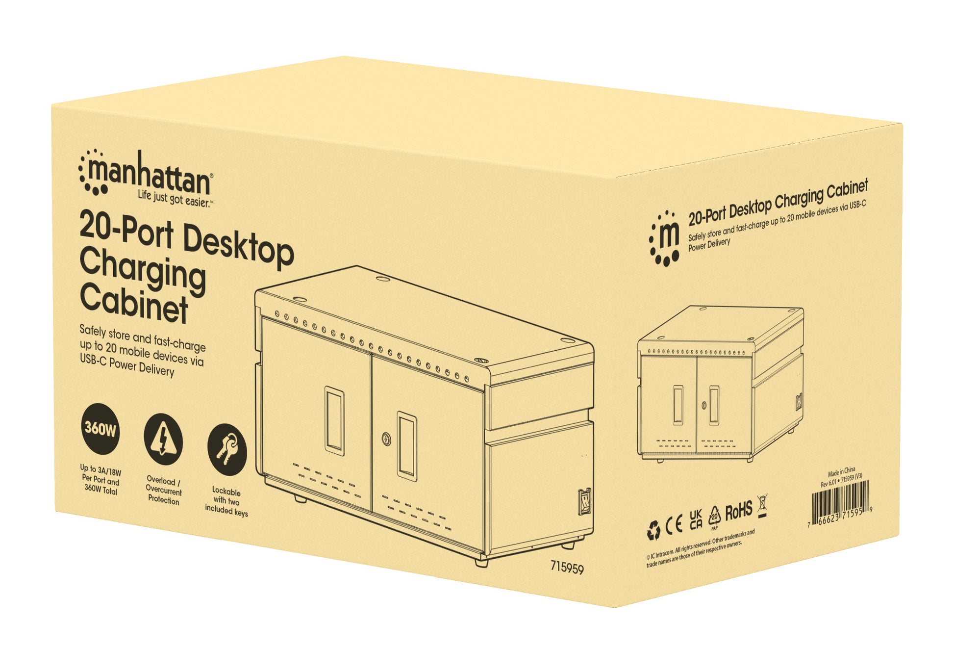 20-Port USB-C Desktop Ladeschrank - 18W pro Port Packaging Image 2