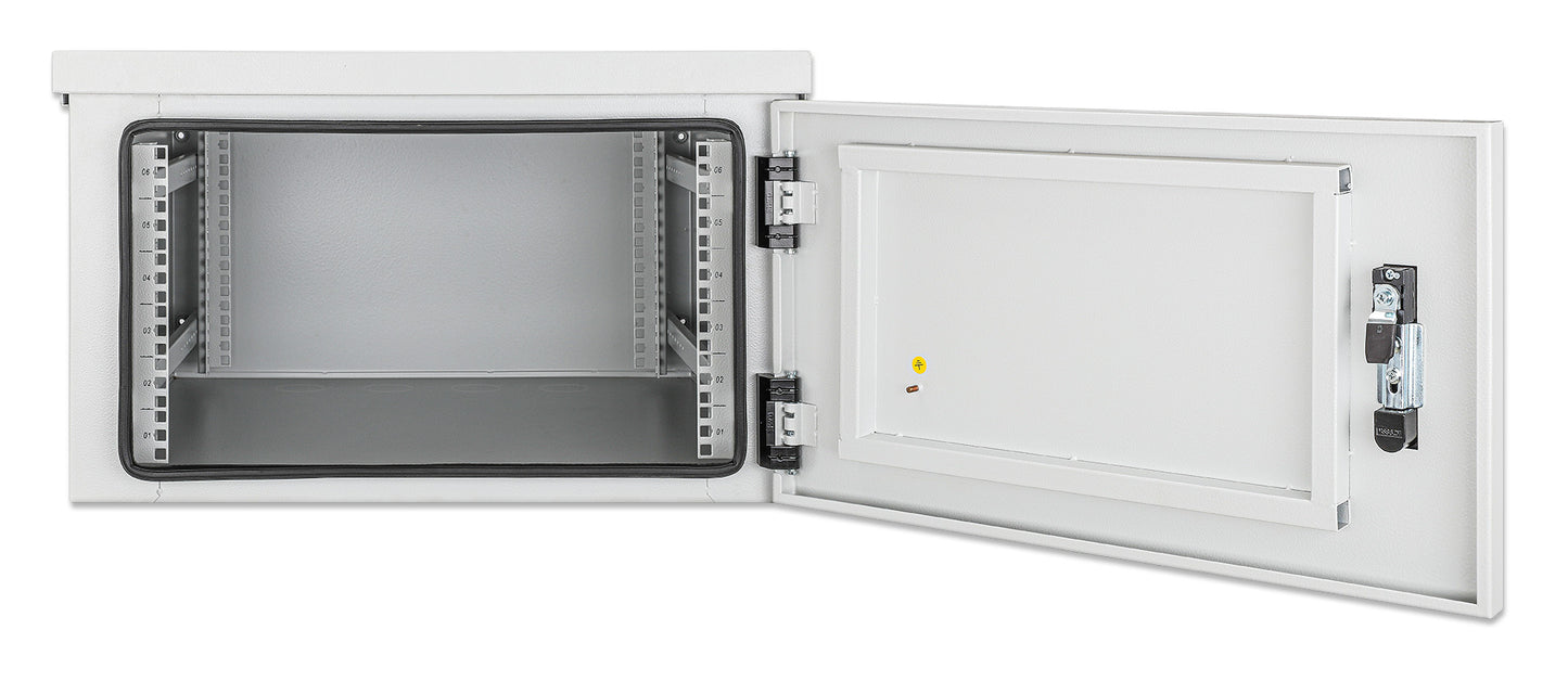 6 HE Industrieller IP55 19" Wandverteiler mit integrierten Lüftern, grau Image 5