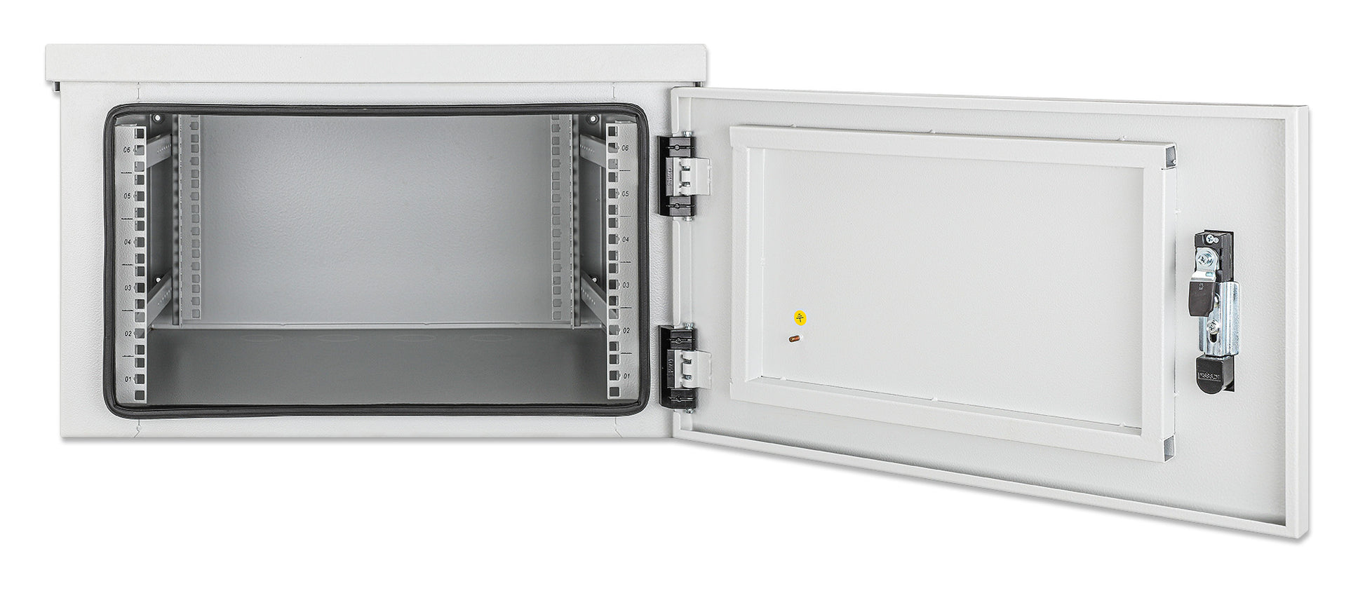 6 HE Industrieller IP55 19" Wandverteiler mit integrierten Lüftern, grau Image 5