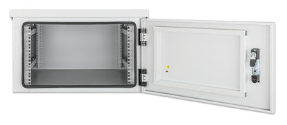6 HE Industrieller IP55 19" Wandverteiler mit integrierten Lüftern, grau Image 5