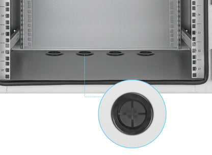 6 HE Industrieller IP55 19" Wandverteiler mit integrierten Lüftern, grau Image 8