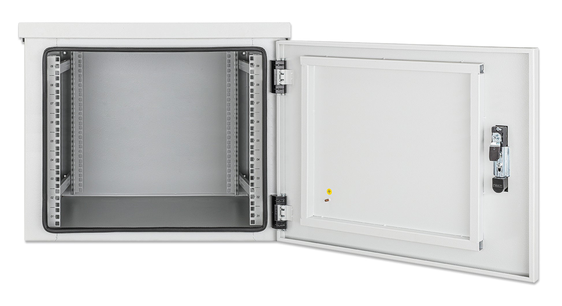 9 HE Industrieller IP55 19" Wandverteiler mit integrierten Lüftern, grau Image 5