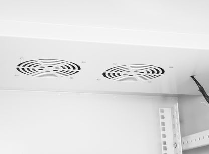 12 HE Industrieller IP55 19" Wandverteiler mit integrierten Lüftern, grau Image 7