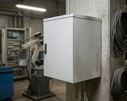 18 HE Industrieller IP55 19" Wandverteiler mit integrierten Lüftern, grau Image 10
