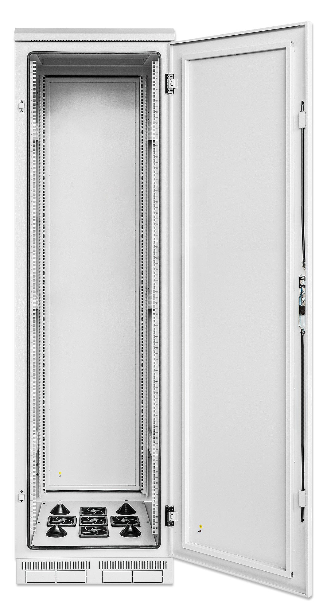 Industrieller IP55 19" Netzwerkschrank mit integrierten Lüftern, 42 HE, 1000 (T) x 600 (B) mm, grau Image 4