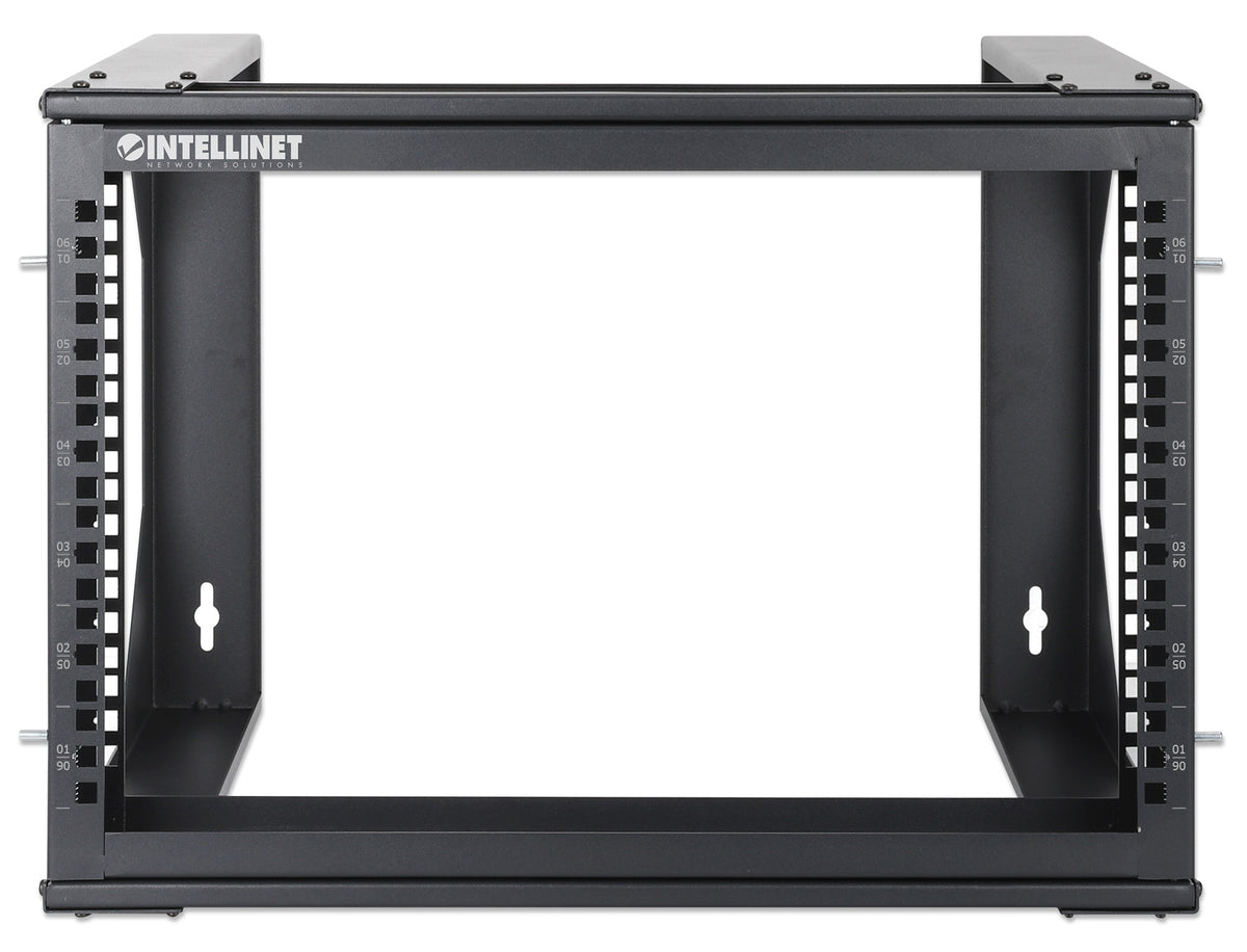 6 HE 19" Netzwerk-Laborgestell zur Wandmontage, 2 Tragschienen, schwarz Image 3