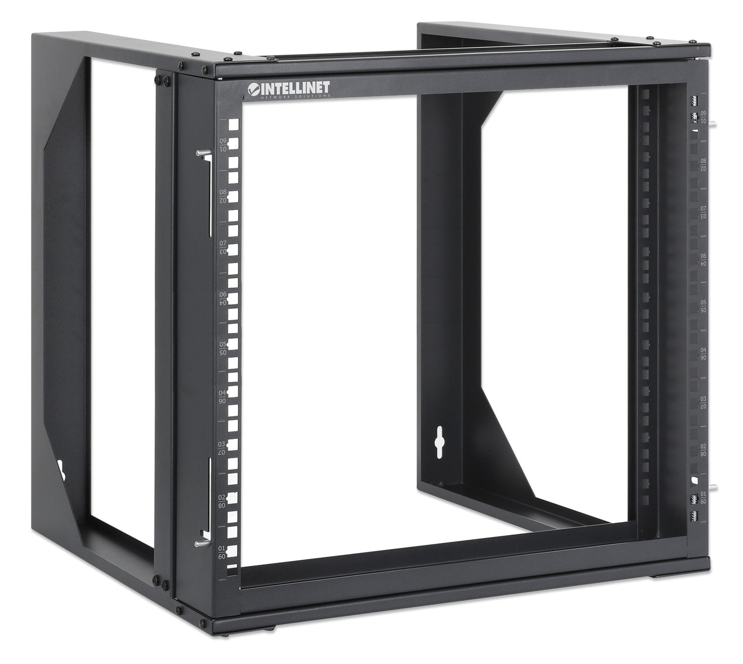 9 HE 19" Netzwerk-Laborgestell zur Wandmontage, 2 Tragschienen, schwarz Image 2