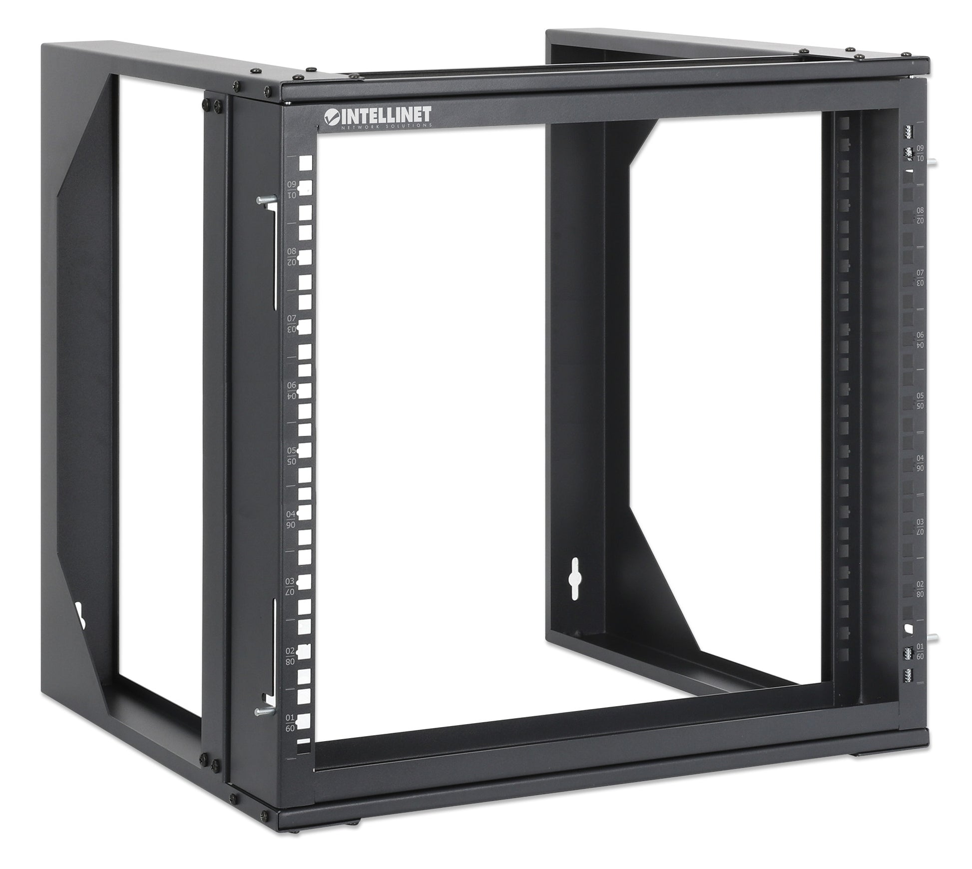 9 HE 19" Netzwerk-Laborgestell zur Wandmontage, 2 Tragschienen, schwarz Image 2