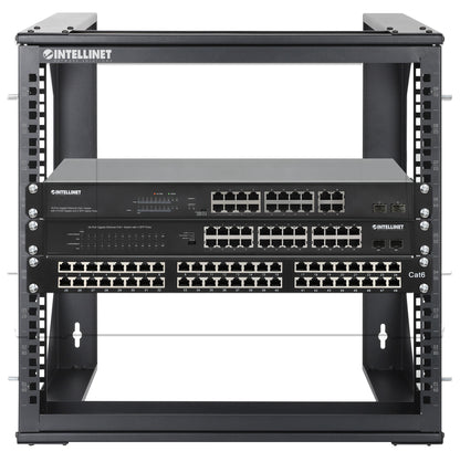 9 HE 19" Netzwerk-Laborgestell zur Wandmontage, 2 Tragschienen, schwarz Image 7