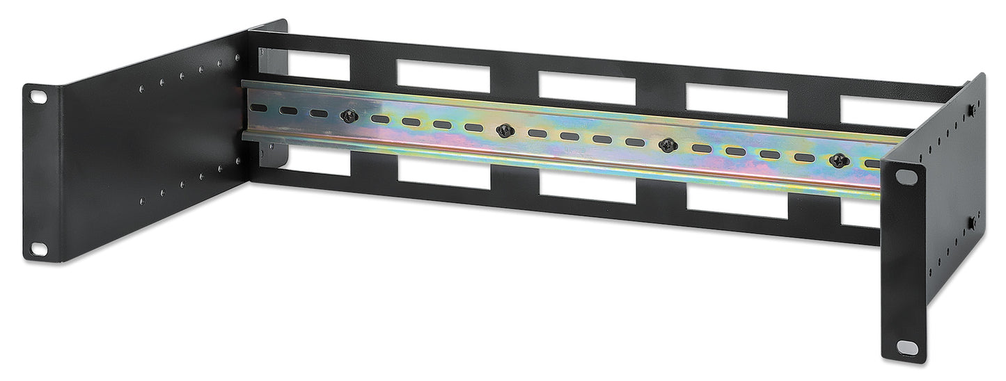Tiefenverstellbarer 19" DIN-Hutschienenträger, 2 HE Image 1