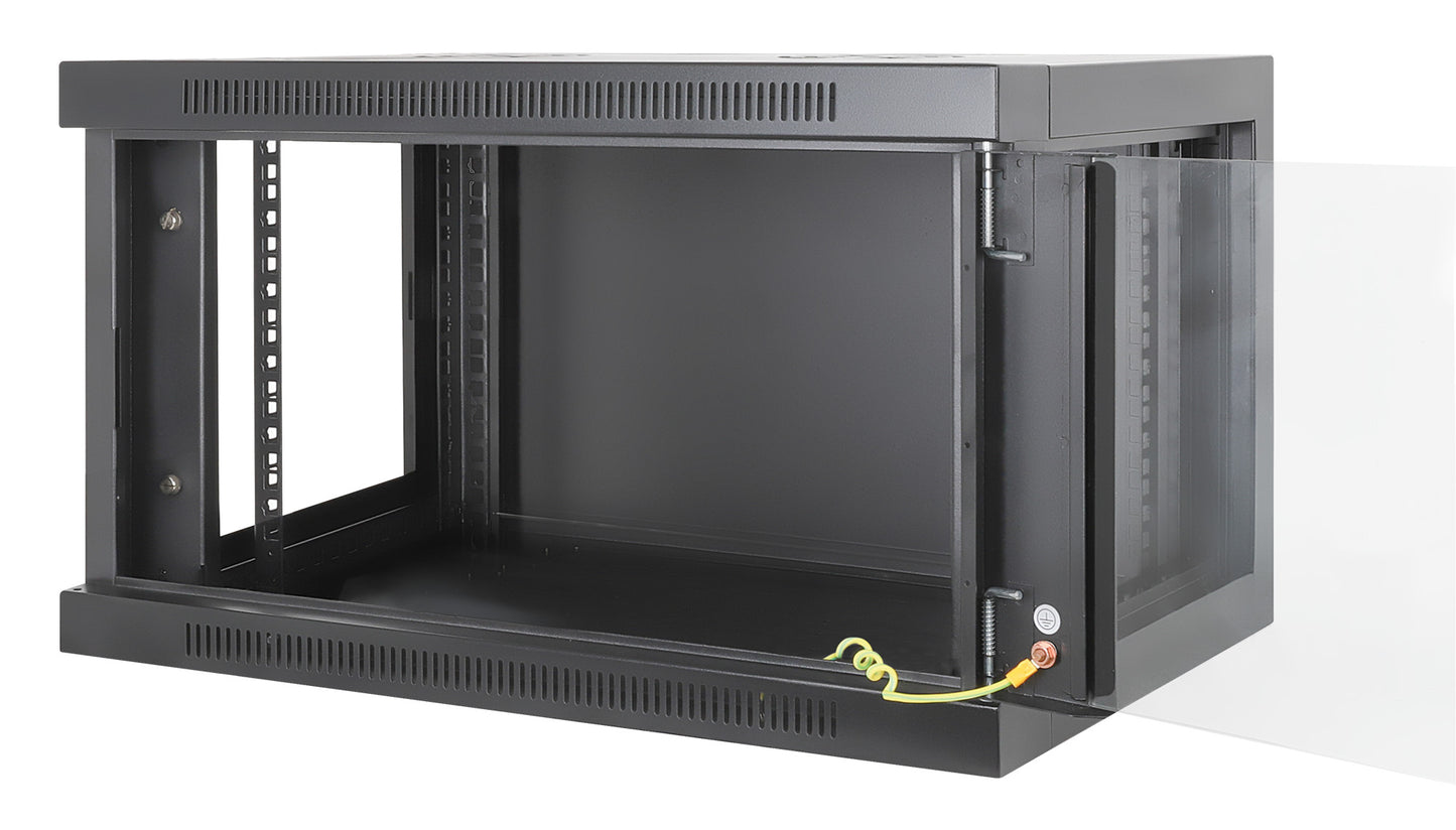 6 HE 19" Netzwerk-Wandverteiler, werkzeuglose Montage, 450 mm Tiefe, schwarz Image 8