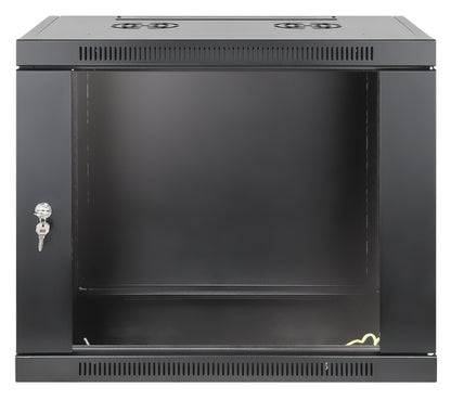 9 HE 19" Netzwerk-Wandverteiler, werkzeuglose Montage, 450 mm Tiefe, schwarz Image 3