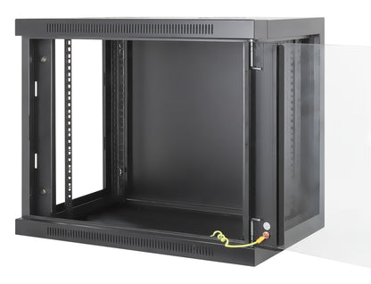 9 HE 19" Netzwerk-Wandverteiler, werkzeuglose Montage, 450 mm Tiefe, schwarz Image 8