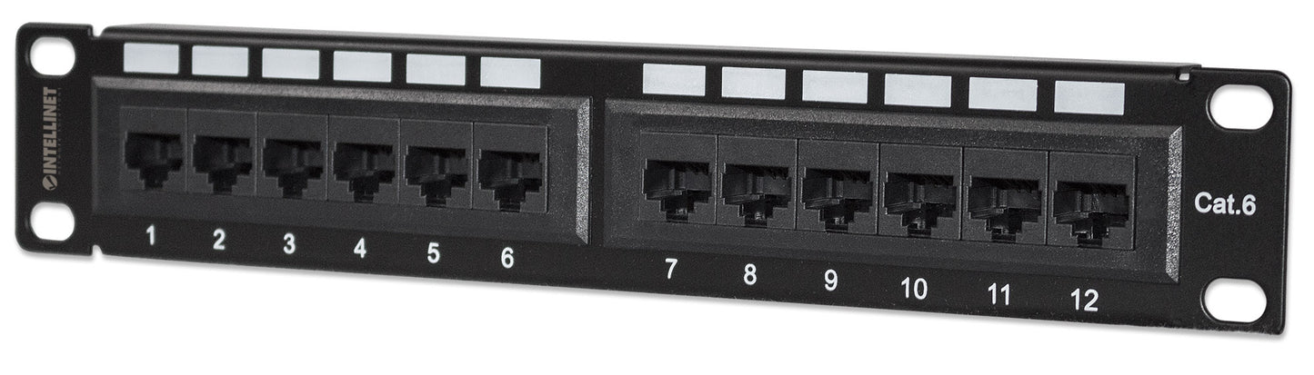 10" Cat6 12-Port Patchpanel, 1 HE Image 1