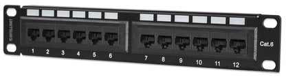 10" Cat6 12-Port Patchpanel, 1 HE Image 1