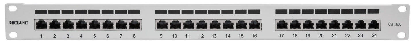 Cat6a 10G 24-Port Patchpanel, geschirmt, 1 HE Image 3