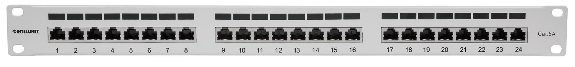 Cat6a 10G 24-Port Patchpanel, geschirmt, 1 HE Image 3