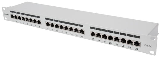 Cat6a 10G 24-Port Patchpanel, geschirmt, 1 HE Image 1