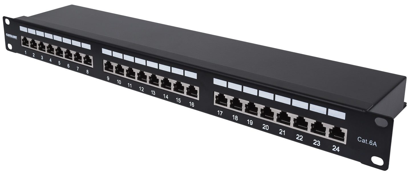 Cat6a 10G 24-Port Patchpanel, geschirmt, 1 HE Image 1
