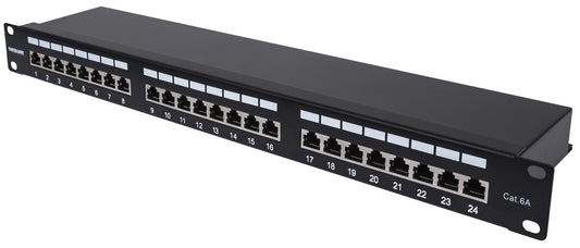 Cat6a 10G 24-Port Patchpanel, geschirmt, 1 HE Image 1