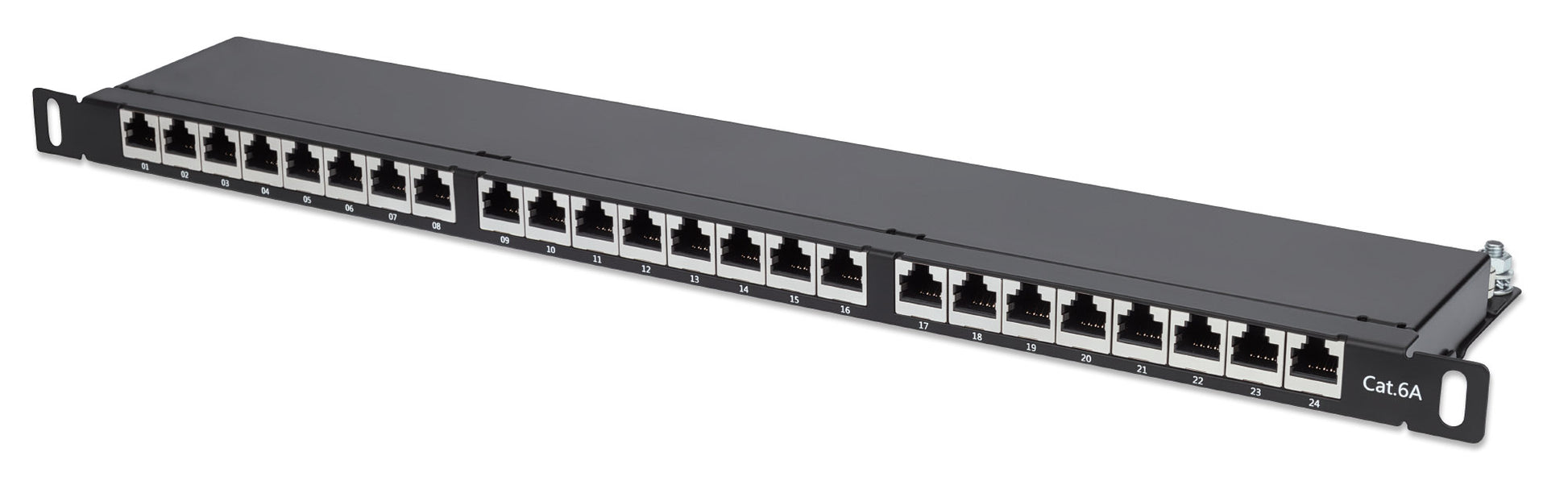 Cat6a 10G 24-Port Patchpanel, geschirmt, 0,5 HE Image 1