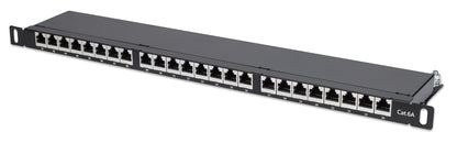 Cat6a 10G 24-Port Patchpanel, geschirmt, 0,5 HE Image 1