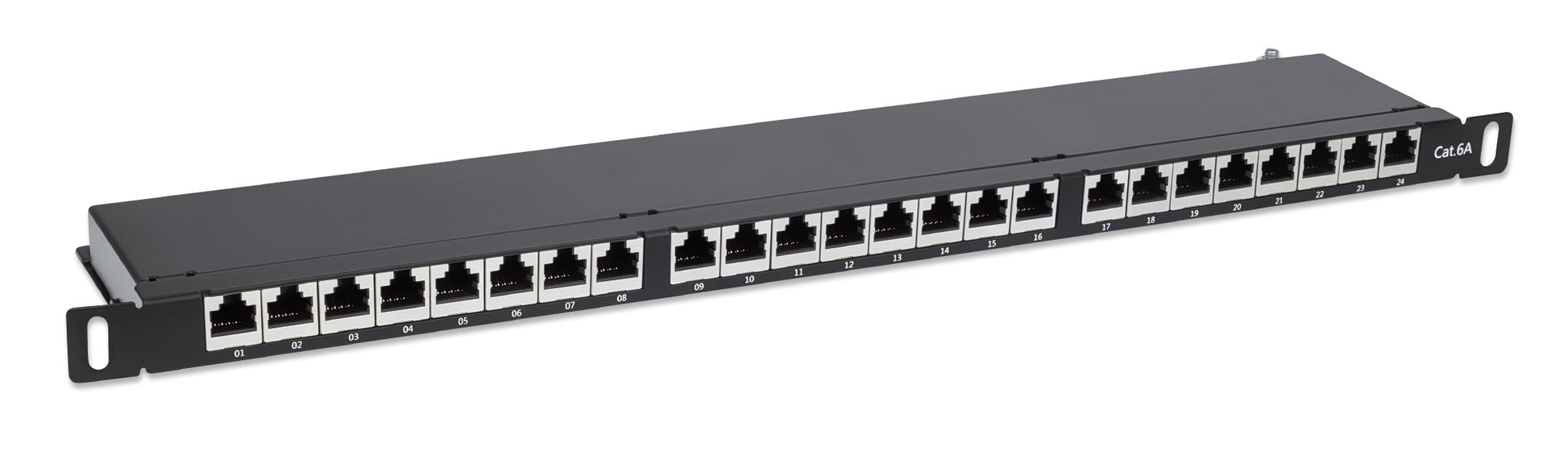 Cat6a 10G 24-Port Patchpanel, geschirmt, 0,5 HE Image 3