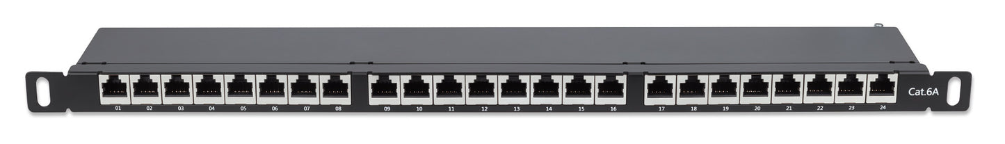 Cat6a 10G 24-Port Patchpanel, geschirmt, 0,5 HE Image 4