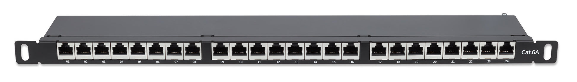 Cat6a 10G 24-Port Patchpanel, geschirmt, 0,5 HE Image 4