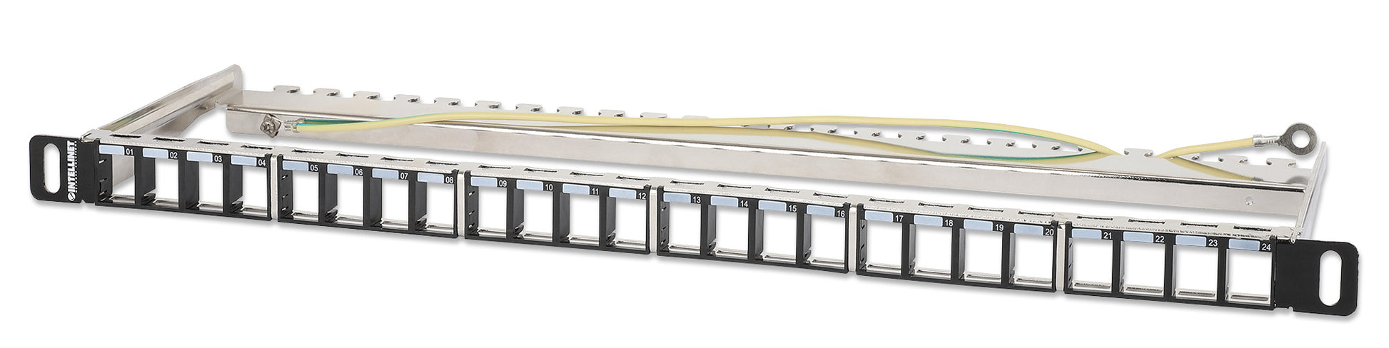 24-Port Patchpanel, geschirmt und unbestückt, 0,5 HE Image 1