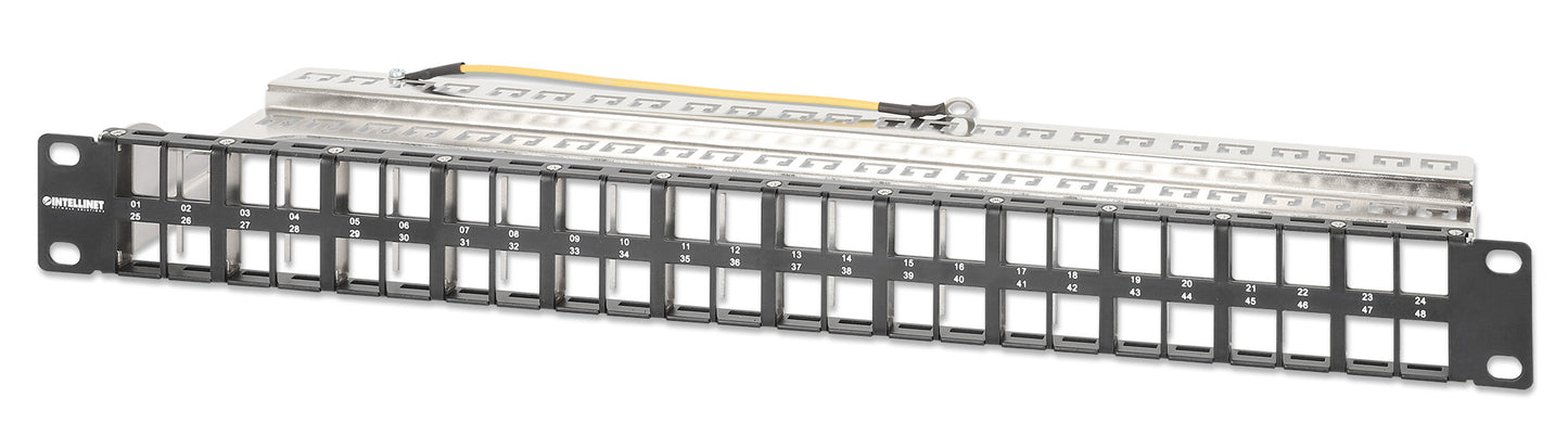 48-Port Patchpanel, geschirmt und unbestückt, 1 HE Image 1