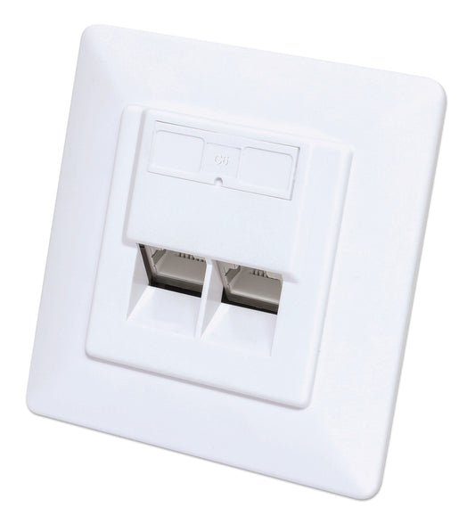 2-Port Cat6 10G RJ45-Netzwerkdose, geschirmt Image 1