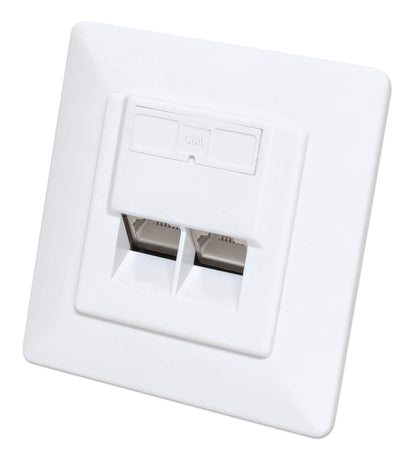 2-Port Cat6a 10G RJ45-Netzwerkdose, geschirmt Image 1