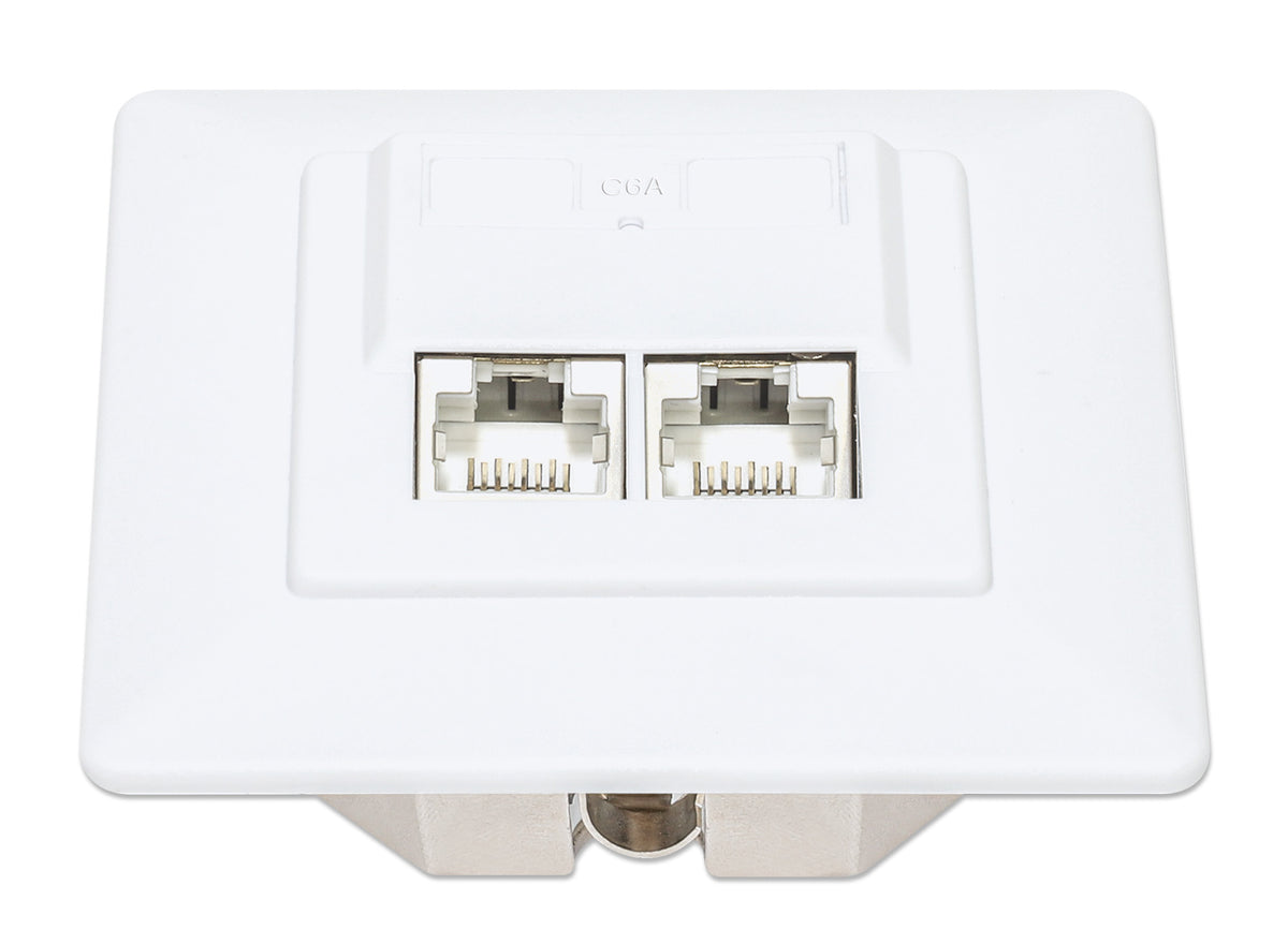 2-Port Cat6a 10G RJ45-Netzwerkdose, geschirmt Image 4