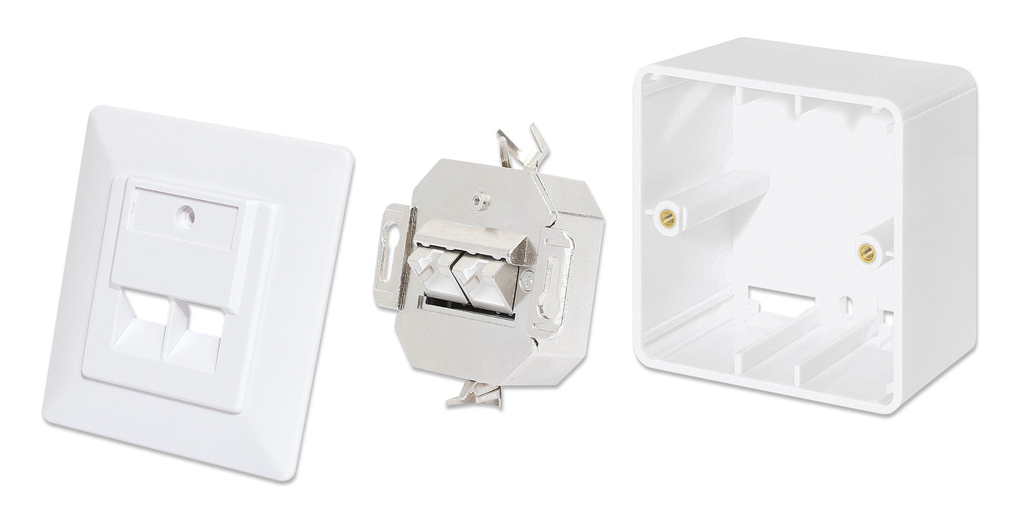2-Port Cat6a 10G RJ45-Netzwerkdose, geschirmt Image 7