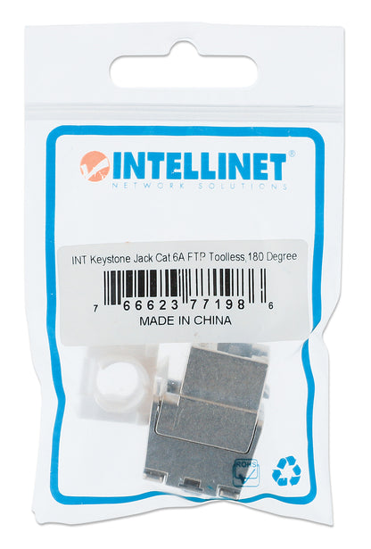 Cat6a 10G Keystone-Modul, geschirmt und werkzeuglos, silber Packaging Image 2