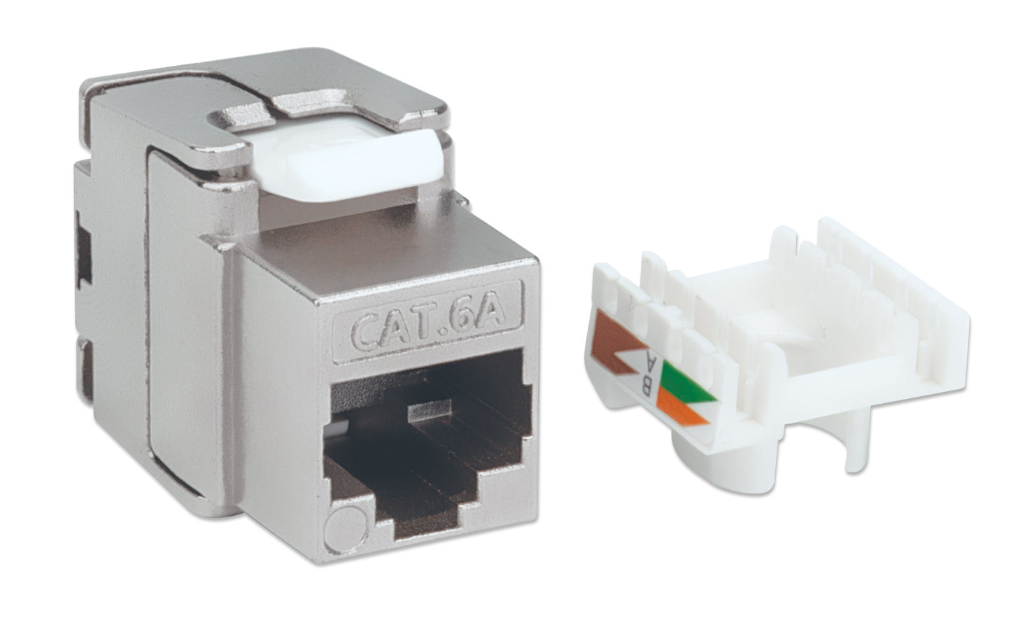 Cat6a 10G Keystone-Modul, geschirmt und werkzeuglos, silber Image 3