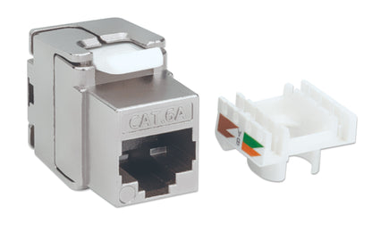 Cat6a 10G Keystone-Modul, geschirmt und werkzeuglos, silber Image 3