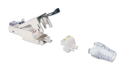 Cat6a 10G RJ45-Feldstecker mit Entriegelungslasche, geschirmt und werkzeuglos Image 5