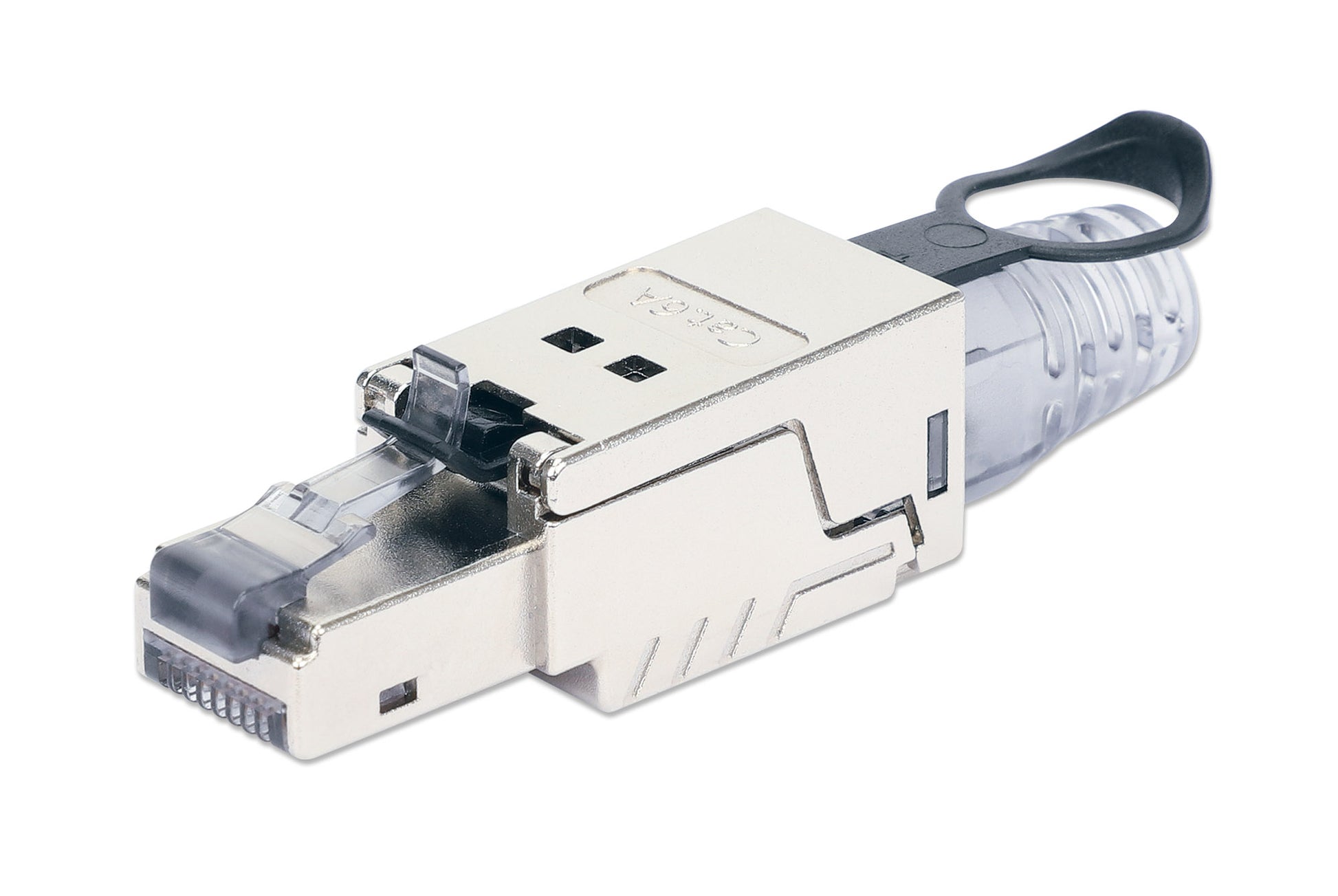 Cat6a 10G RJ45-Feldstecker mit Entriegelungslasche, geschirmt und werkzeuglos Image 1