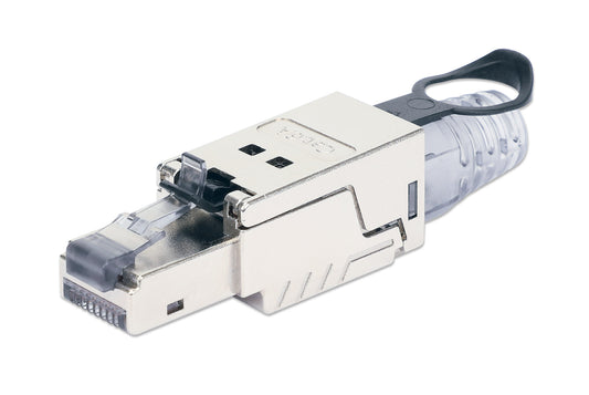 Cat6a 10G RJ45-Feldstecker mit Entriegelungslasche, geschirmt und werkzeuglos Image 1