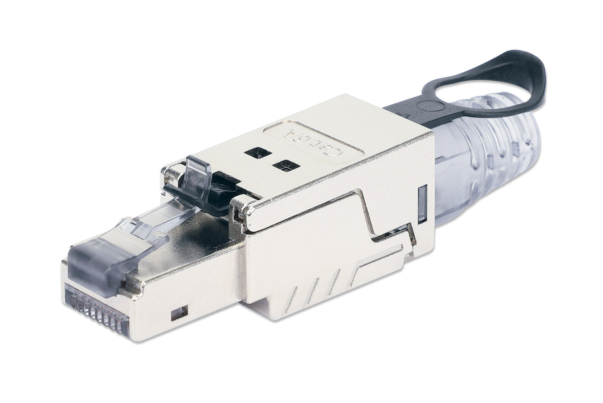 Cat6a 10G RJ45-Feldstecker mit Entriegelungslasche, geschirmt und werkzeuglos Image 1