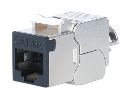 Cat6a 10G Slimline Keystone-Modul, geschirmt und werkzeuglos, schwarz Image 1