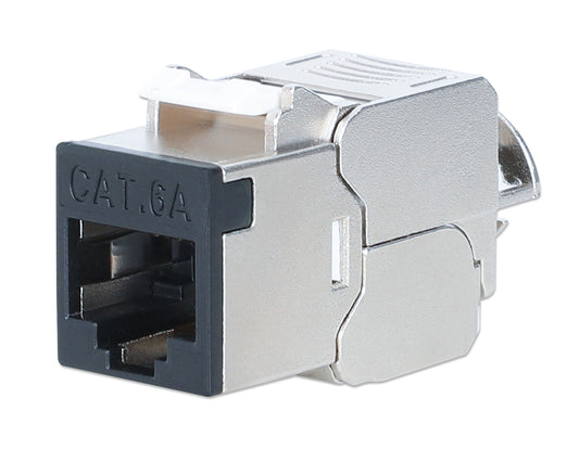 Cat6a 10G Slimline Keystone-Modul, geschirmt und werkzeuglos, schwarz Image 1