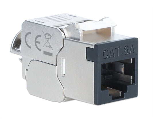 Cat6a 10G Slimline Keystone-Modul, geschirmt und werkzeuglos, schwarz Image 2
