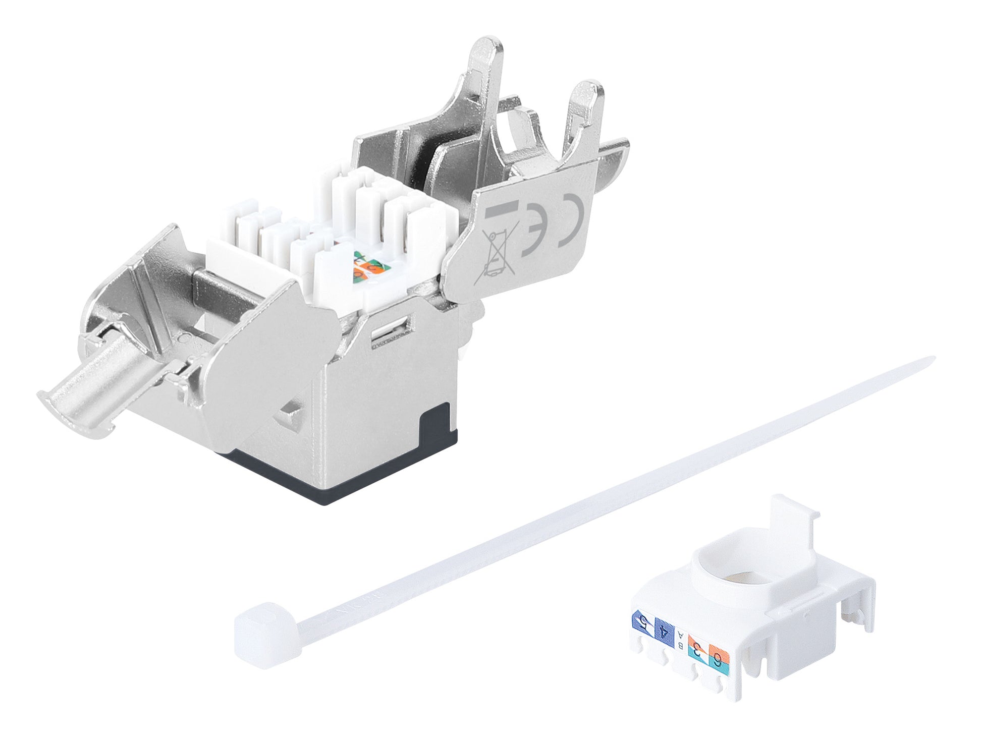 Cat6a 10G Slimline Keystone-Modul, geschirmt und werkzeuglos, schwarz Image 6