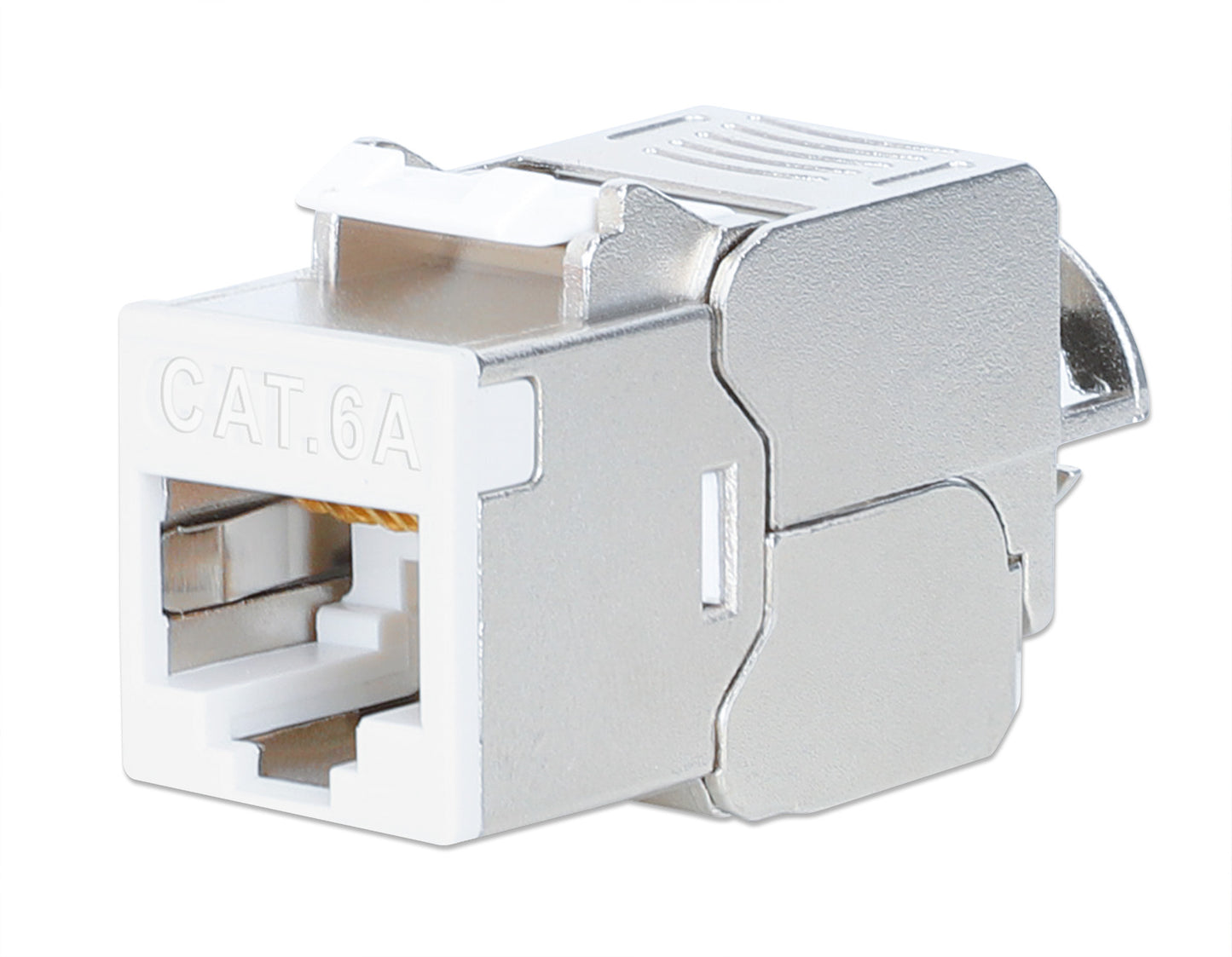 Cat6a 10G Slimline Keystone-Modul, geschirmt und werkzeuglos, weiß Image 1