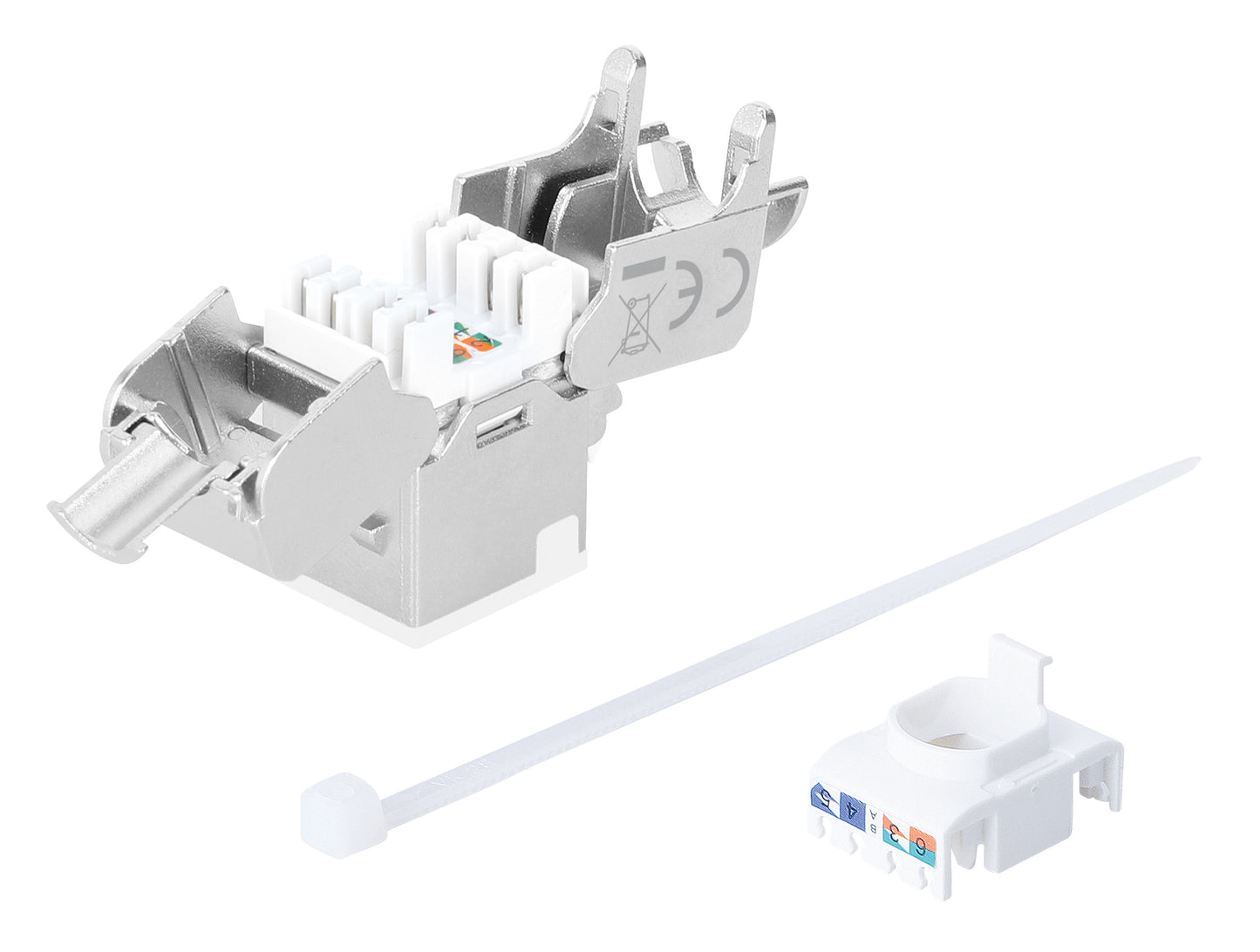 Cat6a 10G Slimline Keystone-Modul, geschirmt und werkzeuglos, weiß Image 6