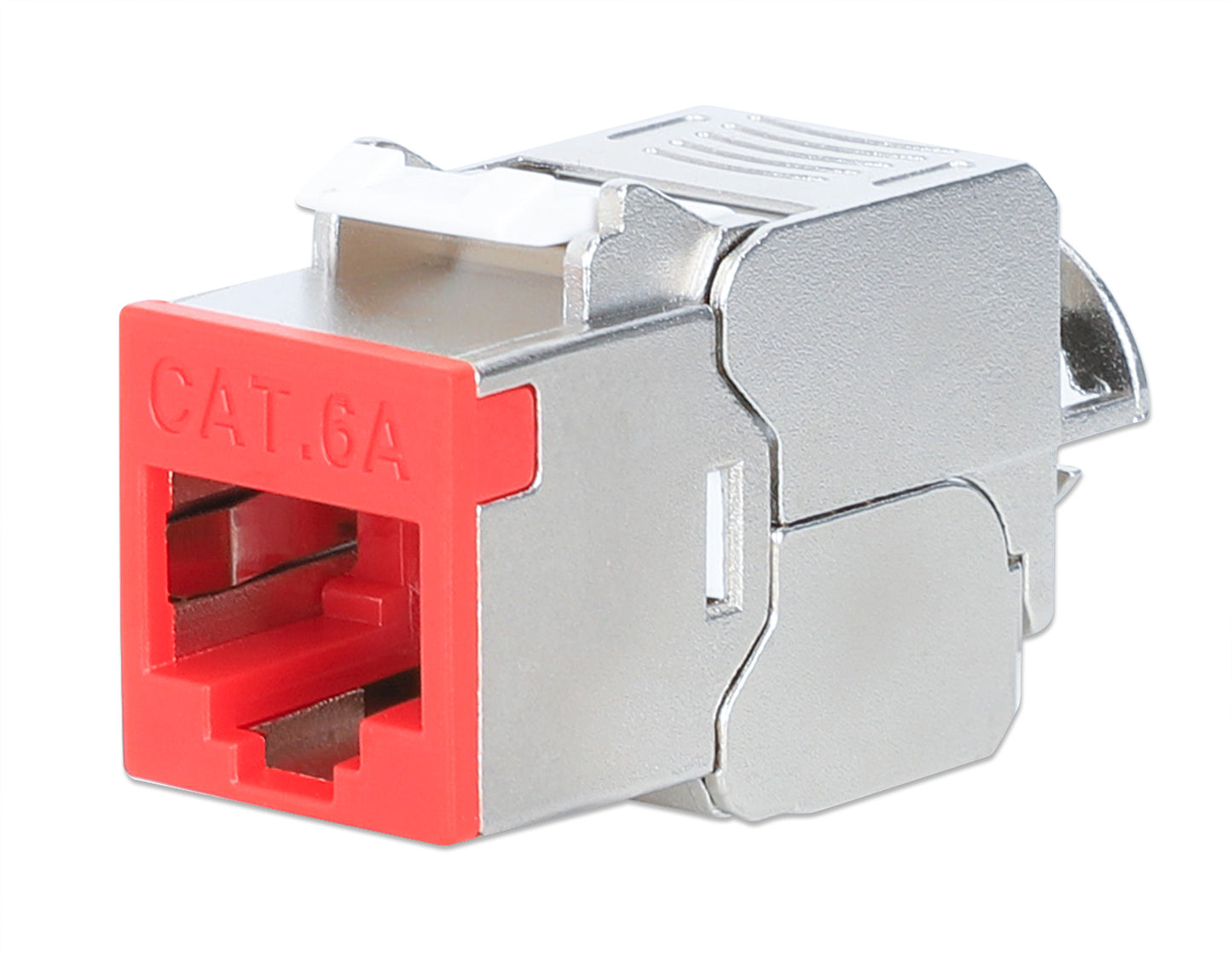 Cat6a 10G Slimline Keystone-Modul, geschirmt und werkzeuglos, rot Image 1