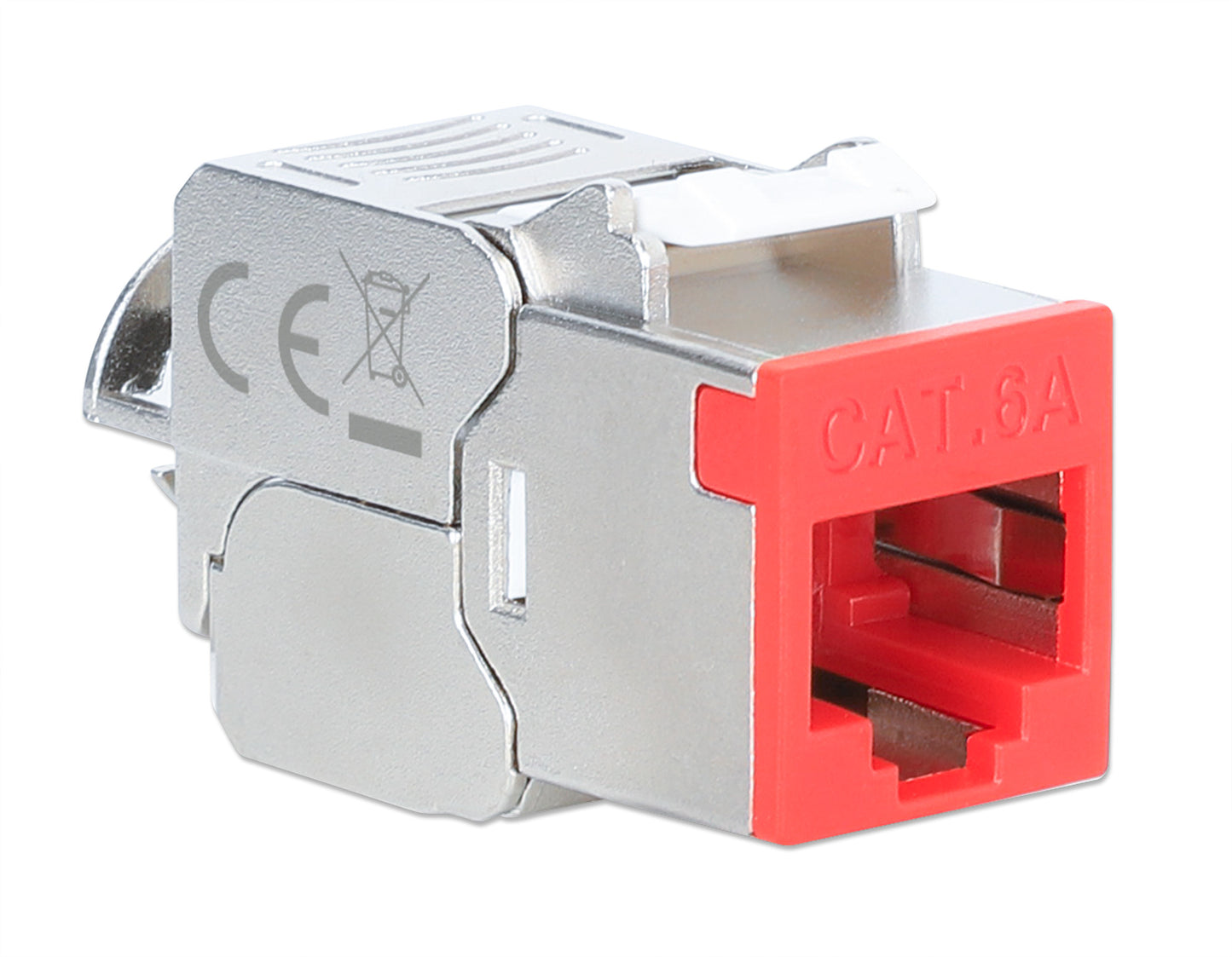 Cat6a 10G Slimline Keystone-Modul, geschirmt und werkzeuglos, rot Image 2
